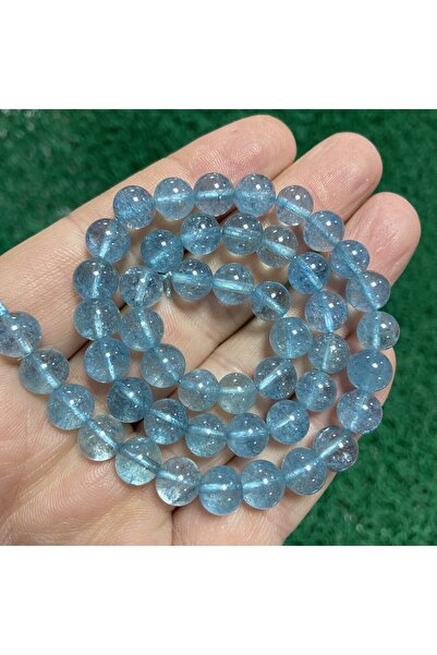 İNCİ DOĞAL TAŞ حجر الكالسيت الأزرق الكروي 8 ملم