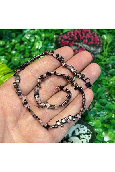 TAŞ UZMANI حجر رودونيت ذو ثقبين من تيلا مقاس 5×3 مم