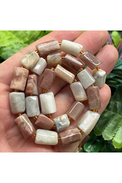 TAŞ UZMANI حجر القمر الأسطواني المقطوع - حجر الشمس للشاكرا 9×13 مم