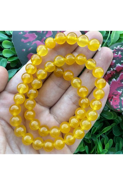 TAŞ UZMANI حجر العقيق الأصفر الداكن 8 ملم