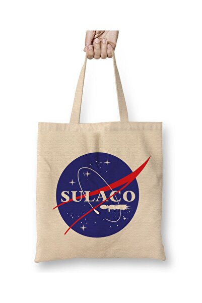 Toyaso Sulaco Nasa Logo Aliens White Cloth Bag Long Handle Shopping Bag Beach...