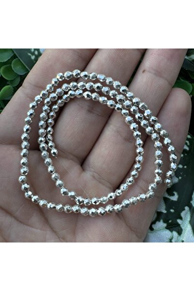 TAŞ UZMANI حجر الهيماتيت الفضي اللامع ذو الأوجه 3 مم