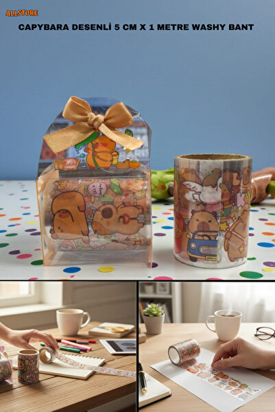 ALLStore CAPYBARA (KAPİBARA) EĞLENCE BANTI ,WASHY BANT HEDİYELİK BANT