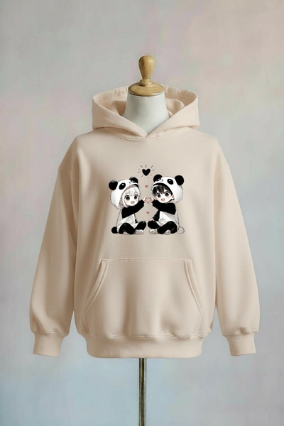 Vordevia Printed Cotton 3 Thread O Oversized K Hooded Sweatshirt