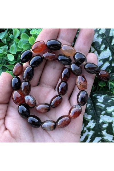 TAŞ UZMANI حجر العقيق الأسود البني من نوع أرابا 10×14 مم