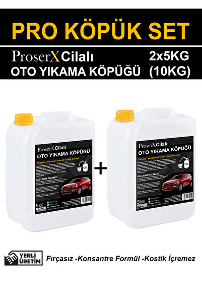 Pro Köpük Set -Cilalı Oto Yıkama Köpüğü 5 kg 2 Adet - Konsantre Formül - Kostik İçermez (1L->100L)