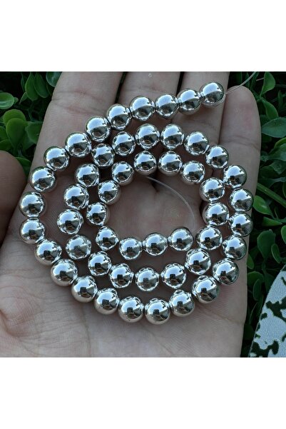 TAŞ UZMANI حجر الهيماتيت الفضي اللامع 8 ملم