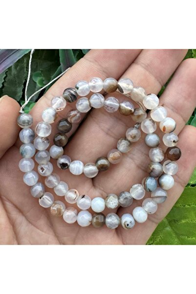 İNCİ DOĞAL TAŞ حجر العقيق الشفاف-بني اللون 6 ملم