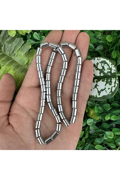 TAŞ UZMANI Cylinder Silver Hematite Stone 6X8Mm