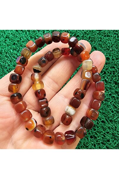 TAŞ UZMANI حجر العقيق المكعب البني 7 ملم