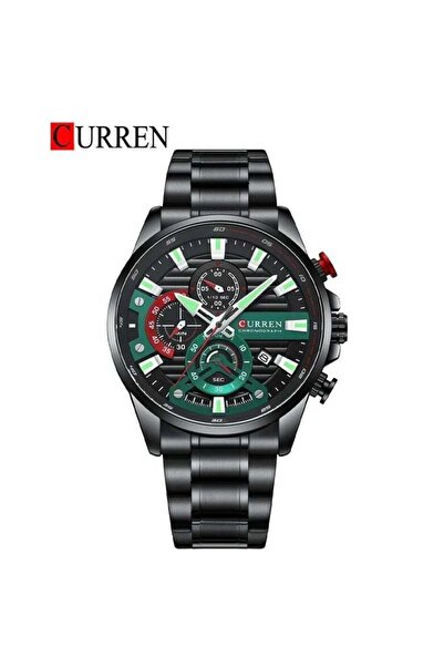 Curren ساعة يد رجالية أصلية من ماركة 8415، بسوار من الفولاذ المقاوم للصدأ