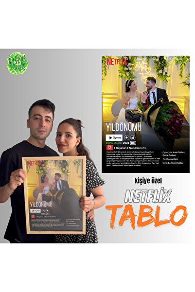 PORTALHANE Kişiye Özel Netflix Tasarımlı Çerçeveli Tablo - Sevgiliye Hediye F...