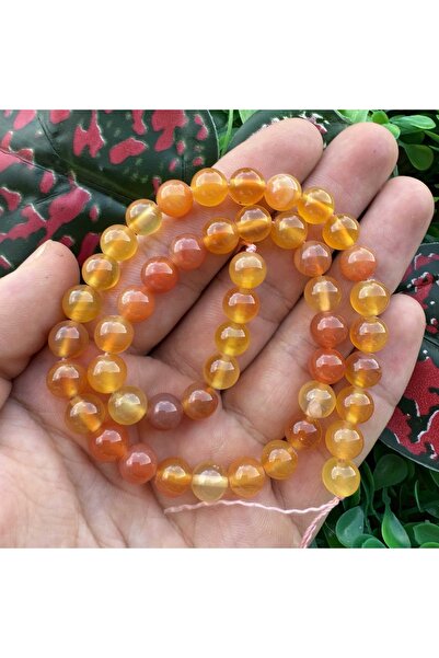 TAŞ UZMANI حجر العقيق الأصفر البرتقالي الكروي 8 ملم