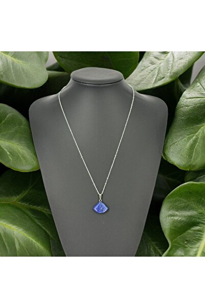 İNCİ DOĞAL TAŞ قلادة من حجر اللازورد على شكل مروحة مثلثة