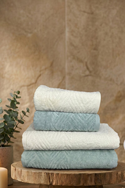 Mokita Home 4-Piece Luxury Bath Towel Set Velvet Textured Soft 2 Bath Towels ...