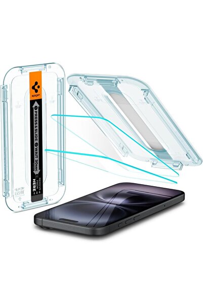 Spigen HD Tempered glass screen protectors, 2-pack Compatible with iPhone 16/...