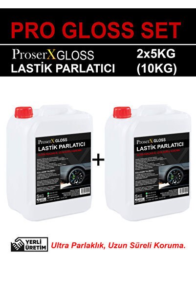 Pro Gloss Set -Ultra Parlak Lastik Parlatıcı 5 kg 2 Adet - Uzun Süreli Koruma - Ultra Parlaklık