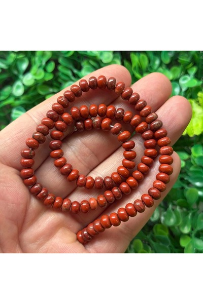 TAŞ UZMANI حجر جاسبر أحمر دائري 6×4 مم