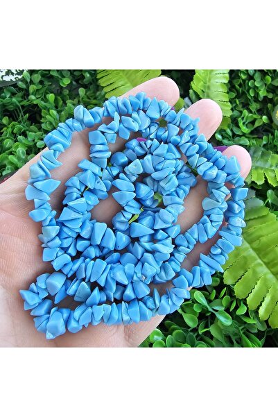 İNCİ DOĞAL TAŞ حجر الكوارتز الملون باللون الفيروزي المكسور 6-8 ملم