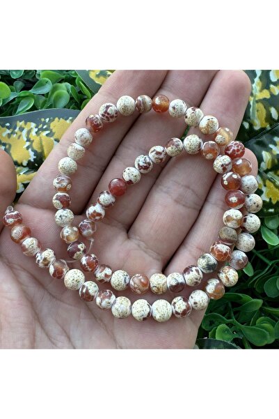 TAŞ UZMANI حجر العقيق البرتقالي الأبيض غير اللامع 6 ملم