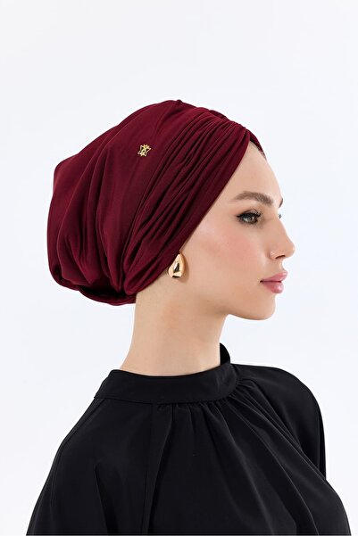 Genel Markalar Sisre Burgulu Dolgulu Günlük Bone Bordo