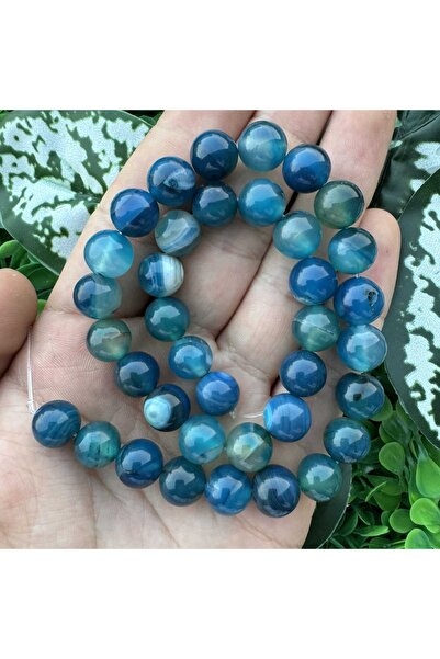 TAŞ UZMANI Globe Dark Blue Agate Stone 10 mm
