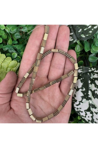 TAŞ UZMANI حجر هيماتيت ذهبي ناعم مستطيل مخطط 4x8 ملم