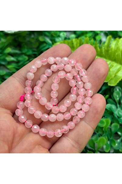 TAŞ UZMANI حجر الكوارتز الوردي المقطوع بشكل كروي 6 ملم