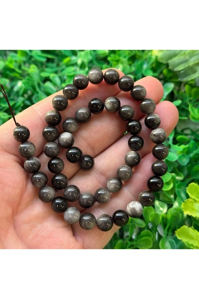 TAŞ UZMANI حجر الأوبسيديان الفضي الكروي 8 ملم