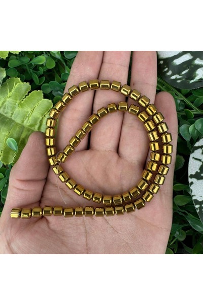 TAŞ UZMANI حجر الهيماتيت الذهبي الأسطواني 6×6 مم