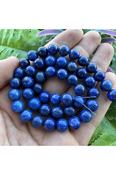 TAŞ UZMANI AAA سلسلة الكرة الداكنة حجر اللازورد 8 مللي متر