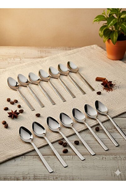 aktaş home Stainless Steel Teaspoon Set 12 Pieces