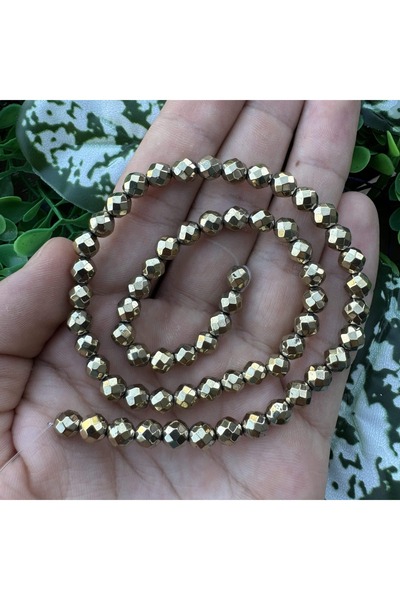 TAŞ UZMANI حجر الهيماتيت الذهبي الناعم المصقول 6 مم