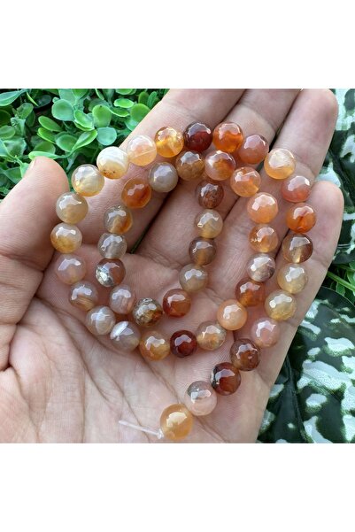 TAŞ UZMANI حجر العقيق الكروي اللامع بلون العسل 8 ملم