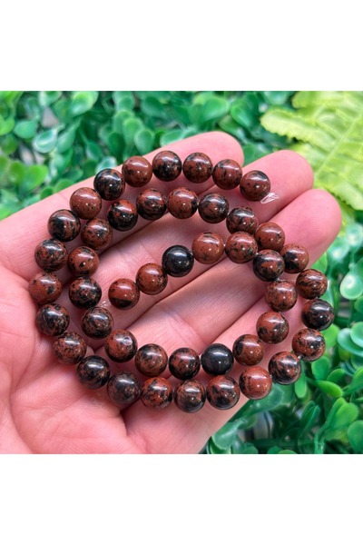 TAŞ UZMANI حجر الأوبسيديان البني الكروي 8 ملم