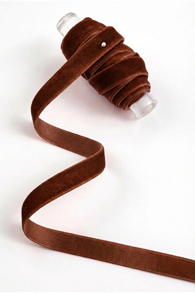 ZEYMERADE Brown Velvet Ribbon 1cm 5m, Bride, Groom, Bohça, Engagement, Dowry,...