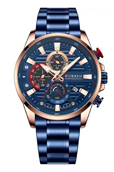 Curren 8415 Men Casual Watch With Luxury Dial and Stainless Steel (Blue)