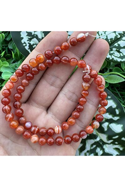 TAŞ UZMANI حجر العقيق الأحمر والأبيض الكروي 6 ملم