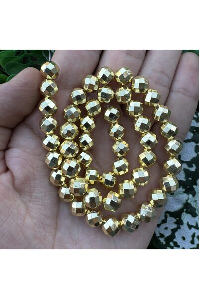 TAŞ UZMANI حجر الهيماتيت الذهبي اللامع 8 ملم