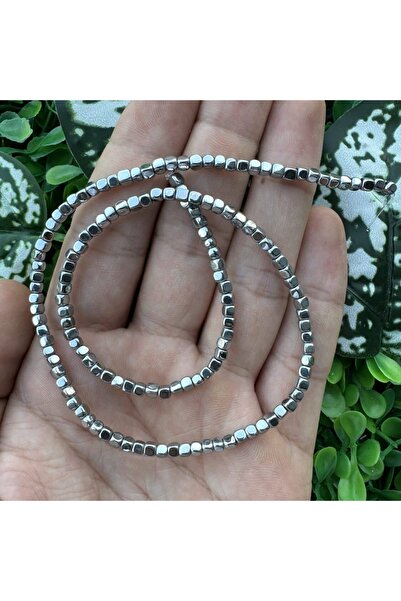 TAŞ UZMANI حجر الهيماتيت الفضي بيضاوي الشكل 3x3 ملم