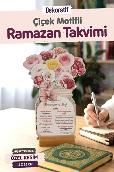 t tuğset etiket Pembe Gül Temalı Çiçekli Ramazan Takvimi - 30 Günlük Ramazan ...