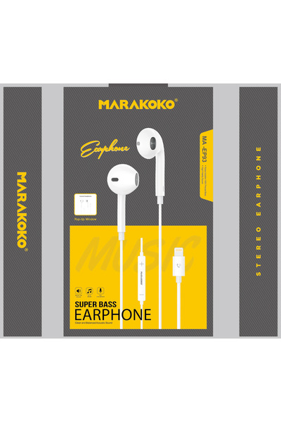 MARAKOKO سماعات رأس سلكية متوافقة مع أجهزة آيفون Lightning (ميكروفون مدمج وأز...