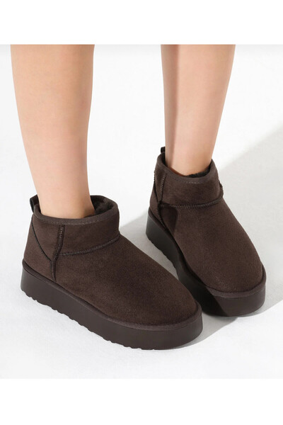 PABUCH Comfortable Bitter Coffee Boots with Fur Thick and Light Soles