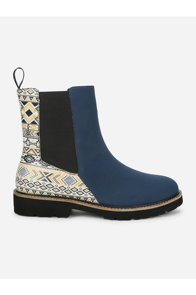 YOHO By Styli Blue Comfortable Lightweight Printed Boots
