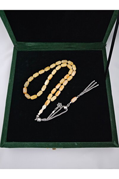 Zivazer Store Heavy Silver Tassel Seccar Drop Amber 12.5*6.5mm Prayer Beads