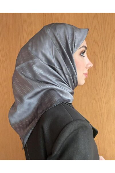 Aker Jacquard Sura Silk Scarf Ist 7208405 - 372 Dark Gray Silver Glitter Pattern