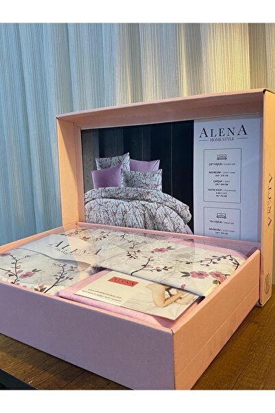 Alena طقم غطاء لحاف مزدوج من القطن 100% (مع ملاءة مرنة)