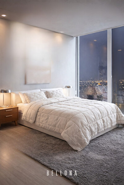 Bellona Tek Kişilik Natural Linen Keten Yorgan 155x215 cm Jüt Keten Çantalı