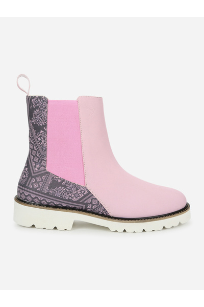 YOHO By Styli Light Pink Comfortable Lightweight Printed Boots