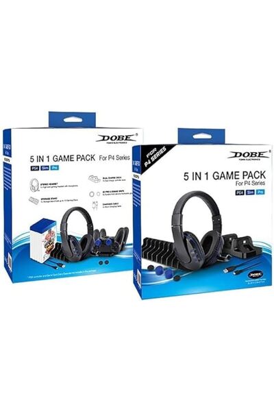 Generic DOBE 5 in 1 Game Pack, Dual Charger Station Dock, Headset with Mic, D...